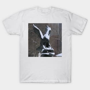 Snowy Winter Eagle Statue in NYC T-Shirt